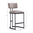 Juno Contemporary Modern Vegan Leather Metal Counter Stool in Taupe