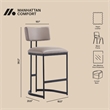 Juno Contemporary Modern Vegan Leather Metal Counter Stool in Taupe