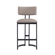 Juno Contemporary Modern Vegan Leather Metal Counter Stool in Taupe