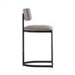 Juno Contemporary Modern Vegan Leather Metal Counter Stool in Taupe