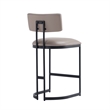 Juno Contemporary Modern Vegan Leather Metal Counter Stool in Taupe