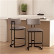 Juno Contemporary Modern Vegan Leather Metal Counter Stool in Taupe