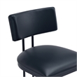 Juno Contemporary Modern Vegan Leather Metal Counter Stool in Black