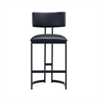 Juno Contemporary Modern Vegan Leather Metal Counter Stool in Black