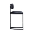 Juno Contemporary Modern Vegan Leather Metal Counter Stool in Black