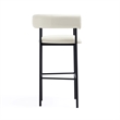 Onda Contemporary Vegan Leather Metal Upholstered Barstool in Ivory