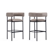 Onda Contemporary Vegan Leather Metal Upholstered Barstool in Taupe