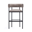 Onda Contemporary Vegan Leather Metal Upholstered Barstool in Taupe