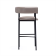 Onda Contemporary Vegan Leather Metal Upholstered Barstool in Taupe