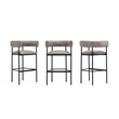 Onda Contemporary Vegan Leather Metal Upholstered Barstool in Taupe