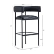 Onda Contemporary Vegan Leather Metal Upholstered Barstool in Black