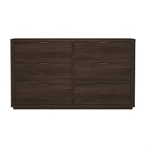 Evelyn Modern 60&quot Dresser in Brown (6-Drawer)