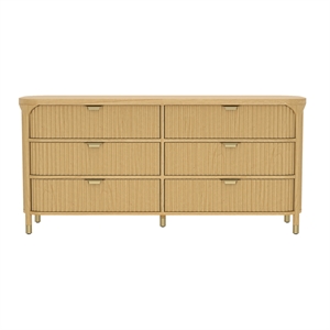 Park Contemporary 68&quot Dresser in Natural (6-Drawer)