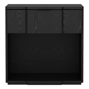 Clive Mid-Century Modern 22&quot Nightstand in Black (1-Drawer)