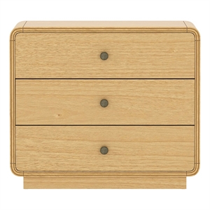 Liora Contemporary 28&quot Nightstand in Natural (3-Drawer)