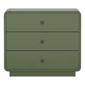 Liora Contemporary 28&quot Nightstand in Green (3-Drawer)