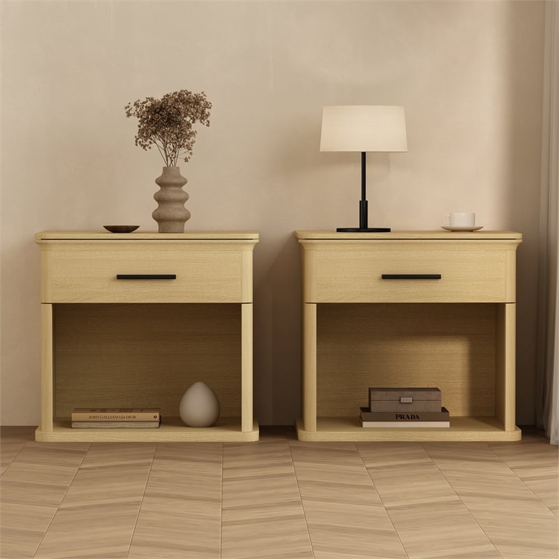 Clifford Traditional Nightstand in Natural Oak (1-Drawer)