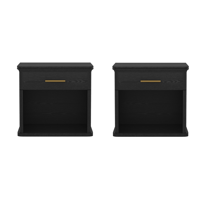 Clifford Traditional Nightstand in Black (1-Drawer)