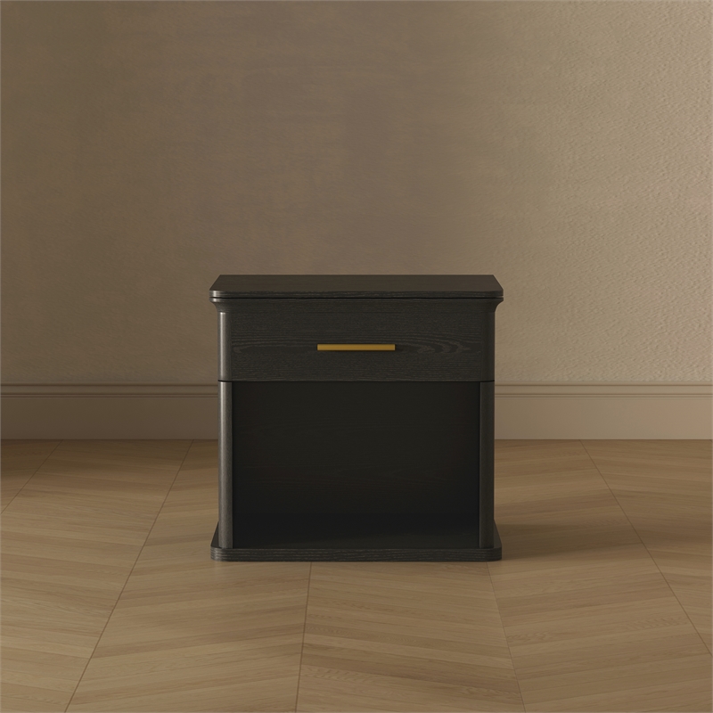 Clifford Traditional Nightstand in Black (1-Drawer)