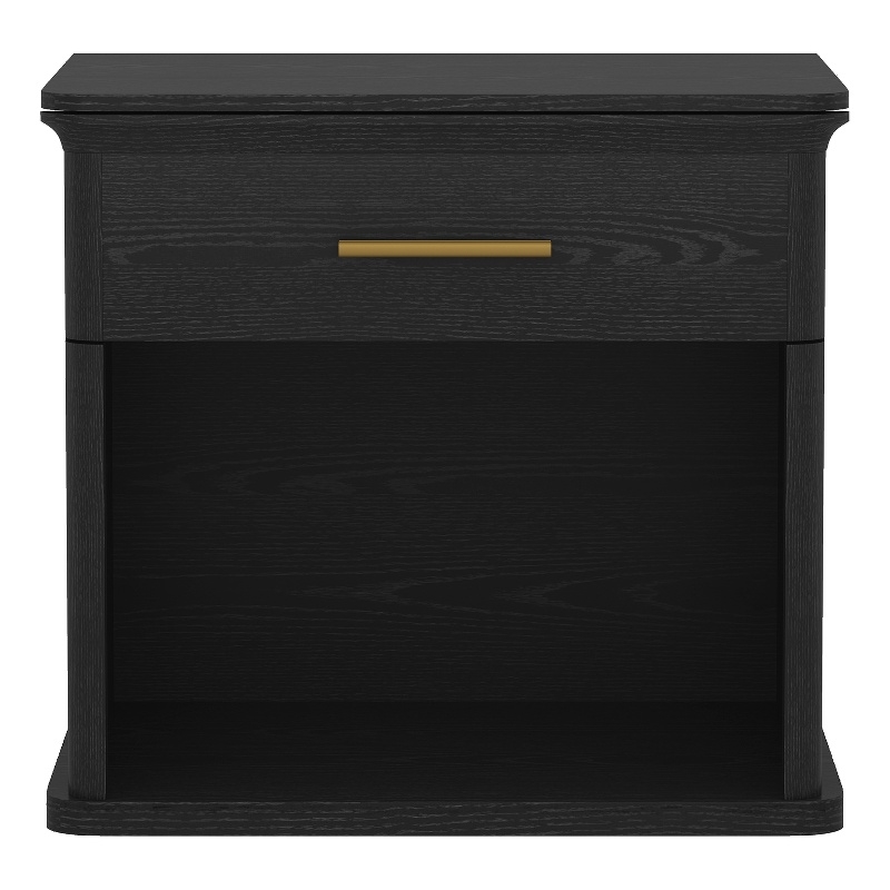Clifford Traditional Nightstand in Black (1-Drawer)