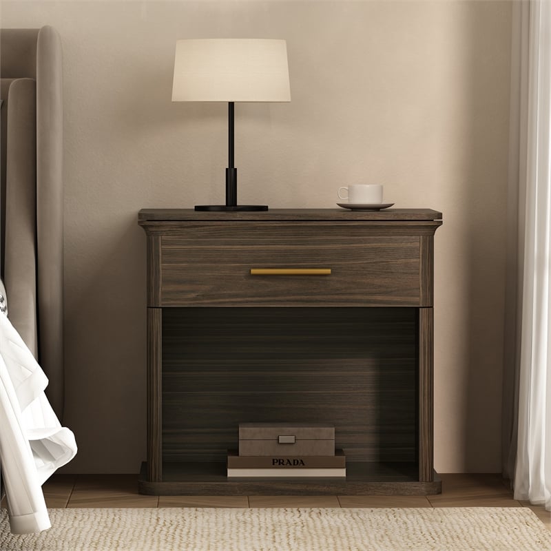 Clifford Traditional Nightstand in Walnut (1-Drawer)