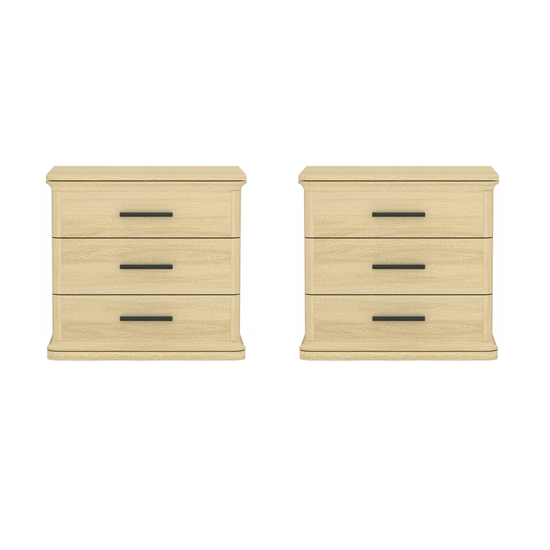 Clifford Traditional Nightstand in Natural Oak (3-Drawer)