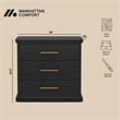 Clifford Traditional Nightstand in Black (3-Drawer)
