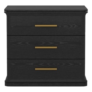 Clifford Traditional Nightstand in Black (3-Drawer)