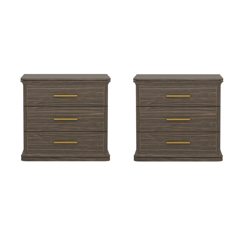 Clifford Traditional Nightstand in Walnut (3-Drawer)