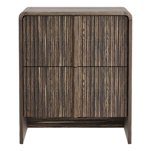 Novara Contemporary 22&quot Nightstand in Jacobean Walnut (2-Drawer)