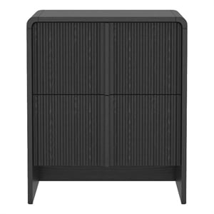 Novara Contemporary 22&quot Nightstand in Black (2-Drawer)