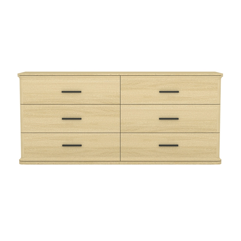 Clifford Traditional Dresser in Natural Oak (6-Drawer)
