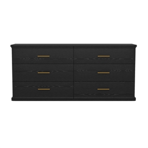 Clifford Traditional Dresser in Black (6-Drawer)