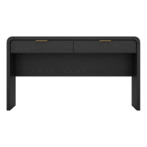 Grace Modern 54&quot Office Desk in Black and Gold (2-Drawer)