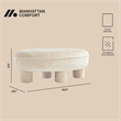 Tribeca Mid-Century Modern Chenille Accent Ottoman in Cream