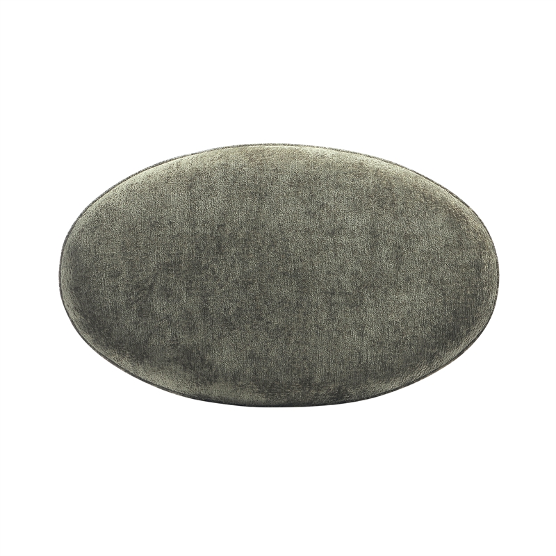 Tribeca Mid-Century Modern Chenille Accent Ottoman in Olive Green