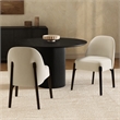 Oslo Contemporary Modern Chenille Wood Side Chair in Cream - Set of 2