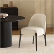 Oslo Contemporary Modern Chenille Wood Side Chair in Cream - Set of 2
