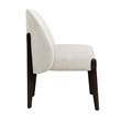 Oslo Contemporary Modern Chenille Wood Side Chair in Cream - Set of 2