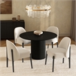 Oslo Contemporary Modern Chenille Wood Side Chair in Cream - Set of 2
