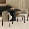 Oslo Contemporary Modern Chenille Wood Side Chair in Taupe - Set of 2
