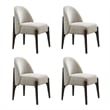 Oslo Contemporary Modern Chenille Wood Side Chair in Taupe - Set of 2