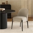 Oslo Contemporary Modern Chenille Wood Side Chair in Taupe - Set of 2