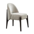 Oslo Contemporary Modern Chenille Wood Side Chair in Taupe - Set of 2