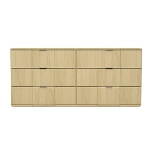 Clive Mid-Century Modern 72&quot Dresser in Natural Oak (6-Drawer)