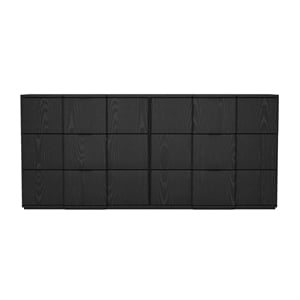 Clive Mid-Century Modern 72&quot Dresser in Black (6-Drawer)