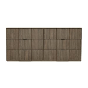 Clive Mid-Century Modern 72&quot Dresser in Walnut (6-Drawer)
