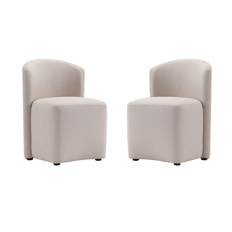 Hearth Contemporary Modern Upholstered Side Chair in Barley