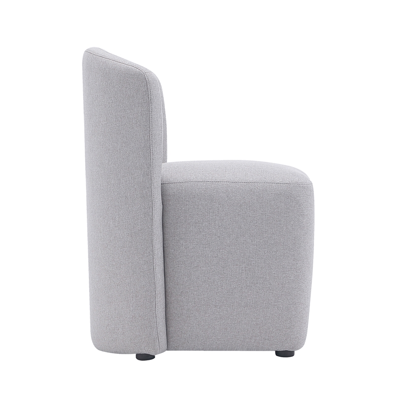 Hearth Contemporary Modern Upholstered Side Chair in Light Gray