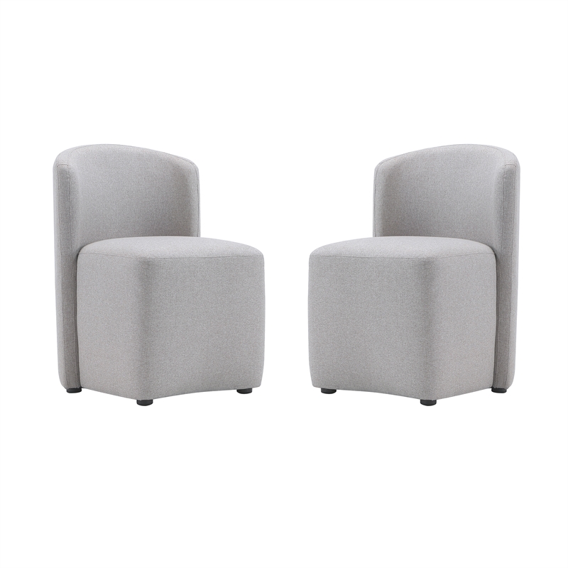Hearth Contemporary Modern Upholstered Side Chair in Light Gray